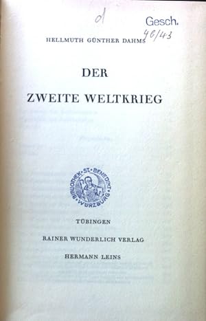 Bild des Verkufers fr Der zweite Weltkrieg. zum Verkauf von books4less (Versandantiquariat Petra Gros GmbH & Co. KG)