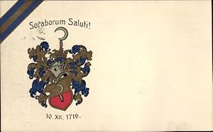 Studentika Ansichtskarte / Postkarte Wappen eines Studentenvereins, Soraborum Saluti