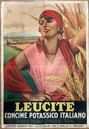 Manifesto di Mauzan Leucite - Concime Potassico Italiano 1928