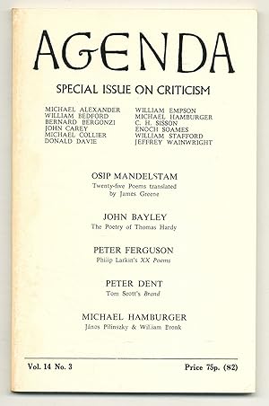 Bild des Verkufers fr Agenda - Vol. 14, No. 3, Autumn 1976 zum Verkauf von Between the Covers-Rare Books, Inc. ABAA
