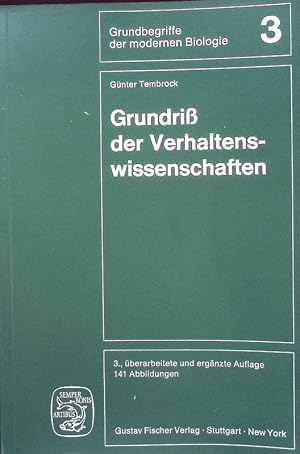 Bild des Verkufers fr Grundri der Verhaltenswissenschaften. zum Verkauf von Antiquariat Bookfarm