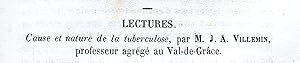 Cause et nature de la tuberculose. In : Bulletin de l'Académie de Médecine, 1865, tome 31, séance...