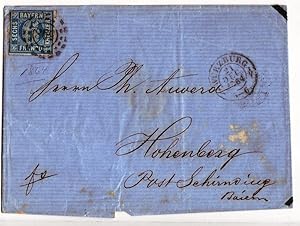 Bild des Verkufers fr 12073 alter Bayernbrief mit 6 Kreuzer Nummernstempel 598 Wrzburg 1864 zum Verkauf von Versandhandel fr Sammler