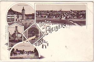 Bild des Verkufers fr 14538 Litho Gruss aus Freiberg Schwedenhaus usw. um1910 zum Verkauf von Versandhandel fr Sammler