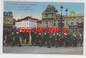 Bild des Verkufers fr 74839 Feldpost Ak Die deutschen Soldaten in Brssel am Bahnhofsplatz 1915 zum Verkauf von Versandhandel fr Sammler