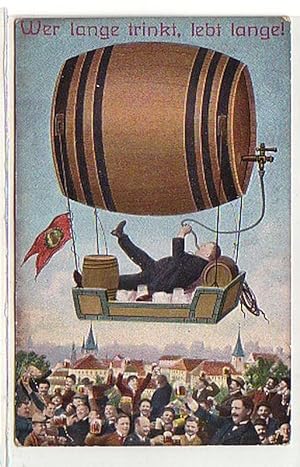 Bild des Verkufers fr 34719 Humor Ak "Wer lange trinkt, lebt lange!" 1916 zum Verkauf von Versandhandel fr Sammler