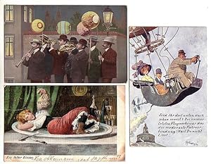 Bild des Verkufers fr 04177/3 schne Ak mit Motiven Humor um 1910 zum Verkauf von Versandhandel fr Sammler