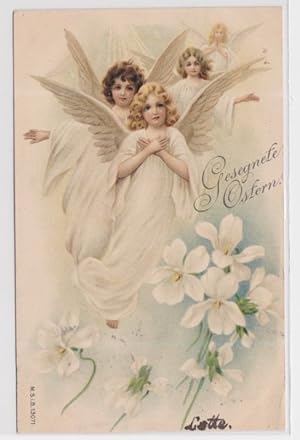 Bild des Verkufers fr 96154 Gesegnete Ostern Ak 4 Engel und Blumen 1902 zum Verkauf von Versandhandel fr Sammler