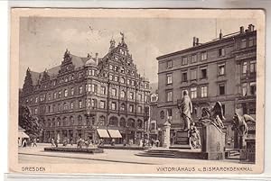 Bild des Verkufers fr 02248 Ak Dresden Victoriahaus und Bismarckdenkmal 1917 zum Verkauf von Versandhandel fr Sammler