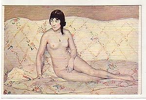 Bild des Verkufers fr 02794 Ak Erotik "Nacktes junges Mdchen" um 1920 zum Verkauf von Versandhandel fr Sammler