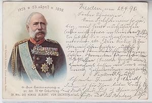 Bild des Verkufers fr 62780 Ak Zur Erinnerung des 70. Geburtstag des Knig Albert von Sachsen 1898 zum Verkauf von Versandhandel fr Sammler