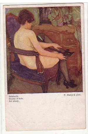 Bild des Verkufers fr 02653 Ak Erotik P. Matysek pinx. Aktstudie um 1920 zum Verkauf von Versandhandel fr Sammler
