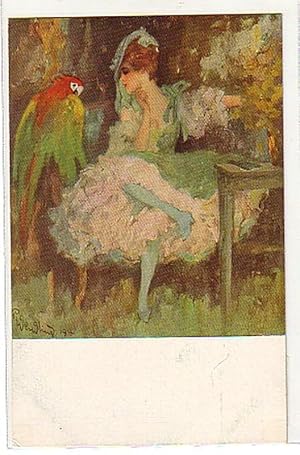 Bild des Verkufers fr 02808 Ak Erotik Dame im "Rokoko" um 1920 zum Verkauf von Versandhandel fr Sammler