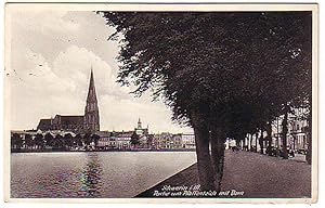 Bild des Verkufers fr 03180 Ak Schwerin Pfaffenteich mit Dom 1937 zum Verkauf von Versandhandel fr Sammler