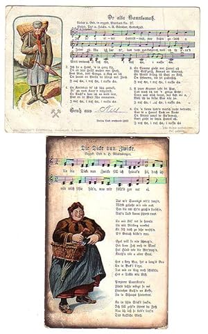 Bild des Verkufers fr 02728/2 Ak Liedkarten Erzgebirge um 1920 zum Verkauf von Versandhandel fr Sammler
