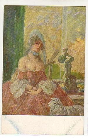 Bild des Verkufers fr 02806 Ak Erotik Dame im "Rokoko" um 1920 zum Verkauf von Versandhandel fr Sammler