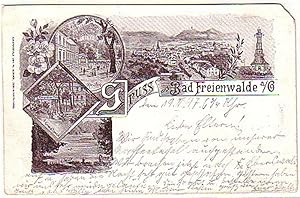 Bild des Verkufers fr 10732 Ak Lithographie Gru aus Bad Freienwalde O. 1897 zum Verkauf von Versandhandel fr Sammler