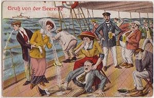 Bild des Verkufers fr 11199 Humor Ak Gru von der Seereise um 1920 zum Verkauf von Versandhandel fr Sammler
