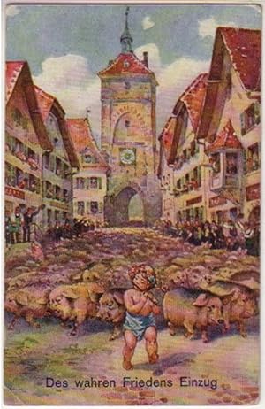 Bild des Verkufers fr 13673 Humor Ak "Des wahren Friedens Einzug" um 1915 zum Verkauf von Versandhandel fr Sammler