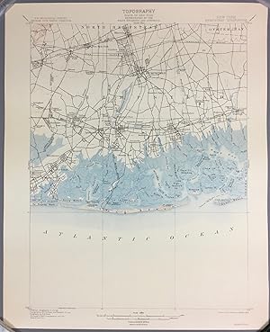 1909 ANTIQUE HEMPSTEAD QUADRANGLE, NEW YORK USGS TOPOGRAPHIC Topo Map