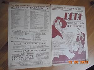 Si j'avais su. Dede [partition] Operette en 3 actes