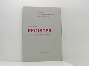 Bild des Verkufers fr Register zu Jahrgang 11/1953 - 20/1962 Jahrbuch der Heimatgemeinschaft Eckernfrde e. V. zum Verkauf von Book Broker