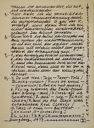Hanne Darboven : El Lissitzky. K. und Pangeometrie / Art and Pangeometrie / Kunst und Pangeometri...