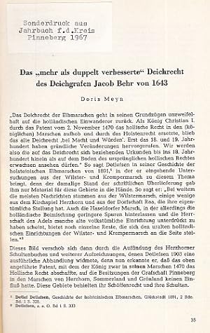 Image du vendeur pour Das "mehr als doppelt verbesserte" Deichrecht des Deichgrafen Jacob Behr von 1643. mis en vente par Antiquariat Heinz Tessin