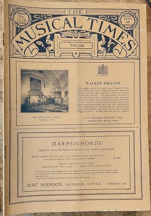 Seller image for The Musical Times June 1945 No.1228 / George F Linstead "John Parr and his Concerts" / James Speirs "The Well-Read Musician" / Church and Organ Music / London Concerts for sale by Shore Books