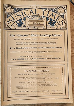 Image du vendeur pour The Musical Times July 1945 No.1229 / Rollo H Myers "The Strange Case of Erik Satie" / Frank Ferneyhough "Forming a Music Club" / Harrow Philharmonic Soci5/ George F Linstead "Herbert Thompson (1856-1945) / W R Anderson"Round About Radio" / William McNaught "'Peter Grimes'" / Academy and College Notes mis en vente par Shore Books