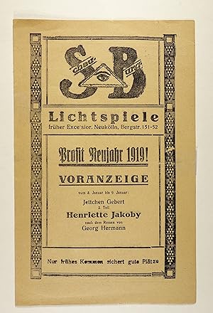Voranzeige des Spielplanes der Lichtspiele Berlin für das Jahr 1919.