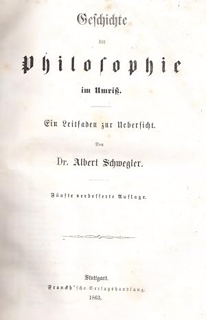 Bild des Verkufers fr Geschichte der Philosophie im Umri. 5., verb. Aufl. zum Verkauf von Galerie Magnet GmbH