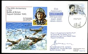 Image du vendeur pour The 50th Anniversary of the Battle of Britain August - October 1940 First Day Souvenir Flown Cover | Signed | Patrick Geraint "Jamie" Jameson mis en vente par Little Stour Books PBFA Member