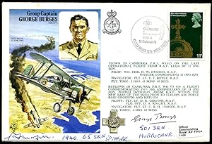 Seller image for Group Captain George Burges DFC OBE First Day Souvenir Flown Cover | Double Signed | Percy Frederick Morfill for sale by Little Stour Books PBFA Member