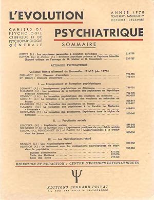 Bild des Verkufers fr L'Evolution Psychiatrique tome () - fascicule () - anne 1970 zum Verkauf von PRISCA