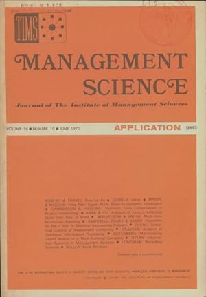 Management science volume 16 n?10 - Collectif