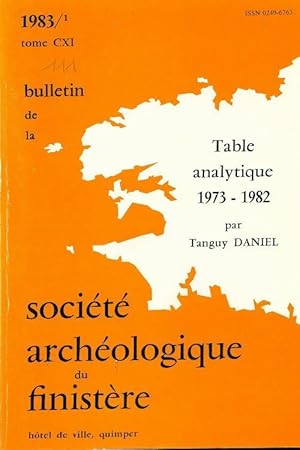 Bulletin de la société archéologique du Finistère Tome CXI - Collectif