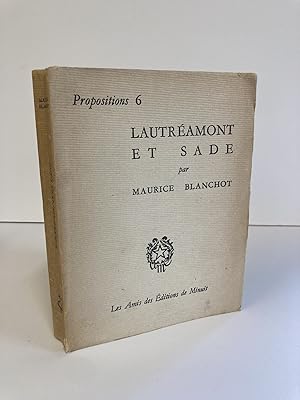 Bild des Verkufers fr LAUTRAMONT ET SADE zum Verkauf von Second Story Books, ABAA