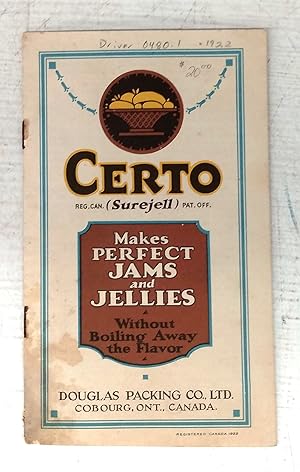 Image du vendeur pour Certo Makes Perfect Jams and Jellies Without Boiling Away the Flavor mis en vente par Attic Books (ABAC, ILAB)