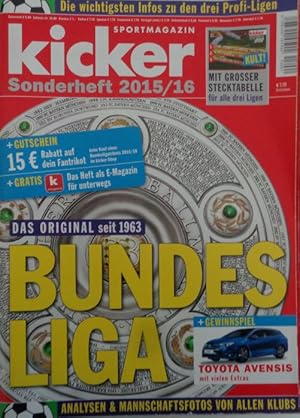 Bild des Verkufers fr kicker sportmagazin Sonderheft BUNDESLIGA 2015/16. zum Verkauf von Antiquariat Ursula Hartmann