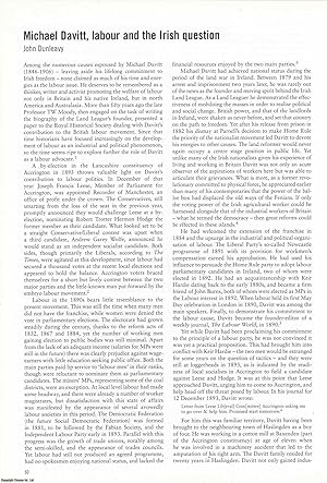 Image du vendeur pour Michael Davitt, labour and the Irish question. An original article from North West Labour History Journal, 2008. mis en vente par Cosmo Books