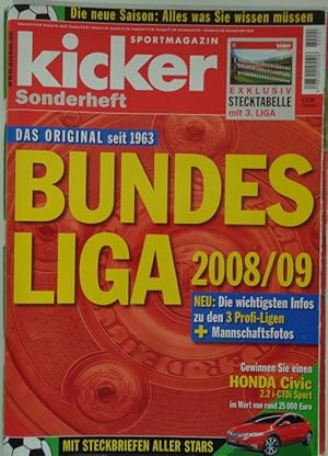 Bild des Verkufers fr kicker sportmagazin Sonderheft BUNDESLIGA 2008/09. zum Verkauf von Antiquariat Ursula Hartmann