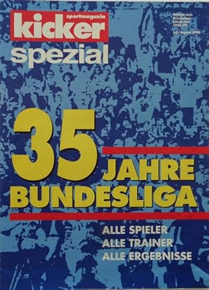 Image du vendeur pour 35 Jahre Bundesliga. Alle Spieler. Alle Trainer. Alle Ergebnisse. Beilage zum Bundesliga-Sonderheft 1998/99 Juli/ August 1998. mis en vente par Antiquariat Ursula Hartmann