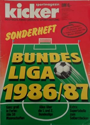 Bild des Verkufers fr Sonderheft BUNDESLIGA 1986/87. Ohne die Supertabelle zum Selberstecken. zum Verkauf von Antiquariat Ursula Hartmann