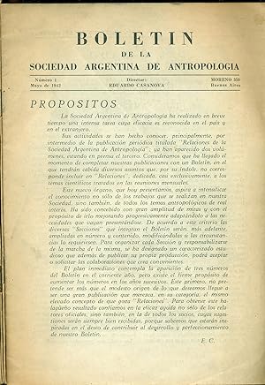 BOLETIN DE LA SOCIEDAD ARGENTINA DE ANTROPOLOGIA (9 números)