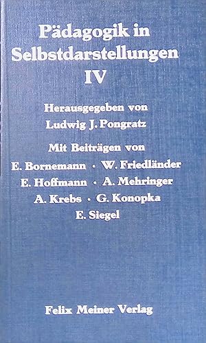 Seller image for Pdagogik in Selbstdarstellungen; Bd. 4. for sale by books4less (Versandantiquariat Petra Gros GmbH & Co. KG)