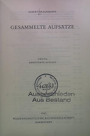 Image du vendeur pour Gesammelte Aufstze. mis en vente par books4less (Versandantiquariat Petra Gros GmbH & Co. KG)