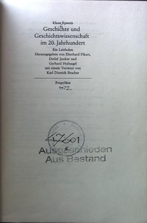 Bild des Verkufers fr Geschichte und Geschichtswissenschaft im 20. Jahrhundert. zum Verkauf von books4less (Versandantiquariat Petra Gros GmbH & Co. KG)