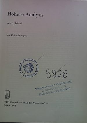 Höhere Analysis. Hochschulbücher für Mathematik, Band 76