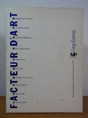 Seller image for Facteur d'art, exposition urbaine, 10 artistes agissent sur 100 botes aux lettres de Paris, du 19 fvrier au 19 mars 1989. Une opration Coup d'envois Muse de la Poste [bote avec 10 contributions dans des enveloppes non ouvertes et matriel d'accompagnement] for sale by Antiquariat Weber